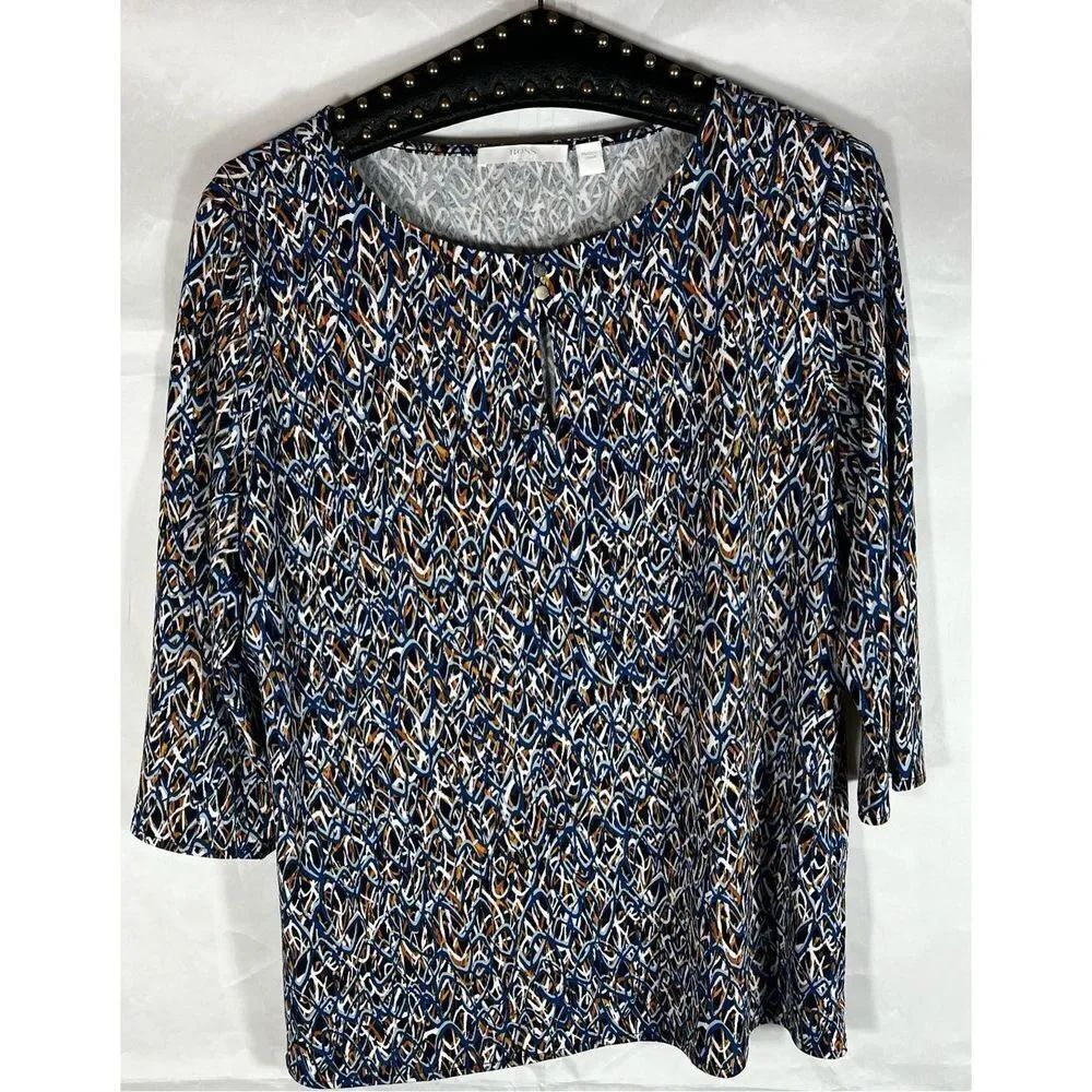 Hugo Boss Epinala print keyhole blouse